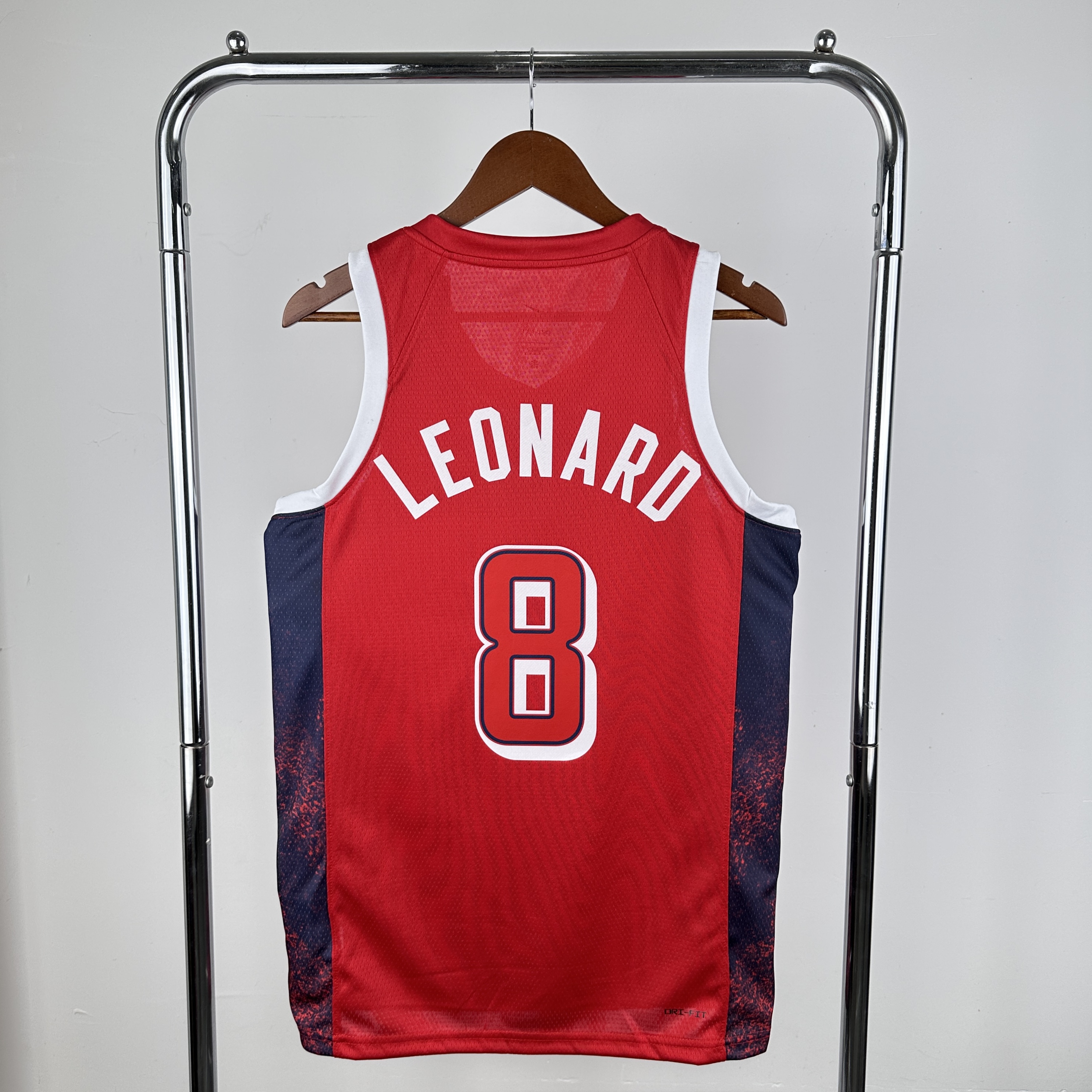 2024 Olympic USA #8 Leonard Red Nike NBA Jersey